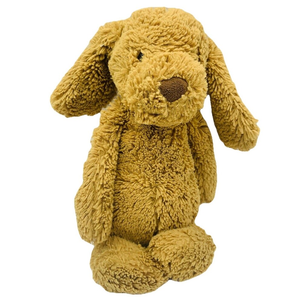 Jellycat Bashful Toffee Brown Tan Puppy Dog 12” Stuffed Animal Plush Authentic